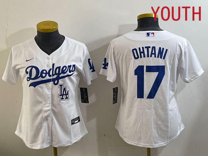 Youth Los Angeles Dodgers #17 Ohtani White Game 2024 Nike MLB Jersey style 11205->youth mlb jersey->Youth Jersey
